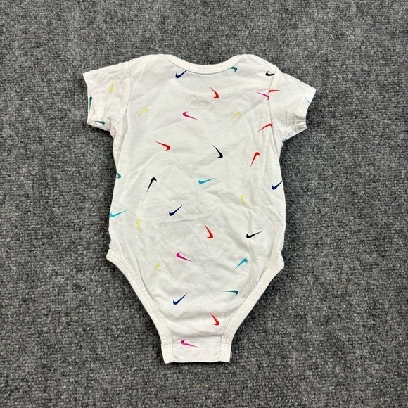 NIKE White Multi Color Swoosh Onesie size: 6 Month - Picture 2 of 4